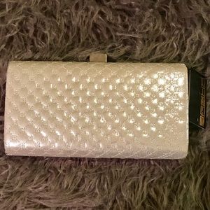 Silver evening clutch